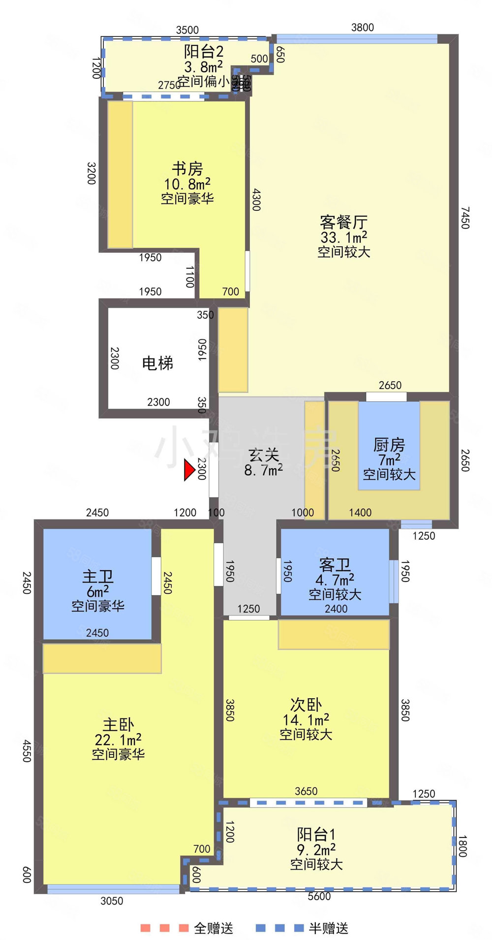 富春和园(公寓住宅)3室2厅2卫139.18㎡南338万