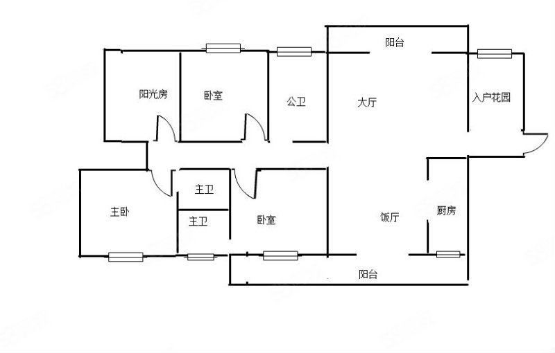 玫瑰湖恒祥豪苑3室2厅3卫149㎡南北56.6万