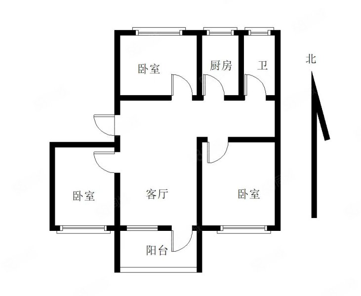 金龙公寓3室1厅1卫76.55㎡南219万