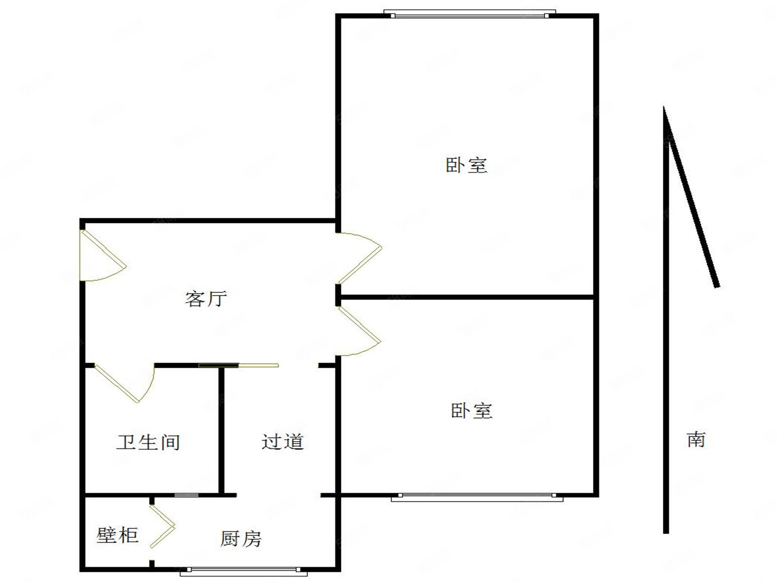 聚隆长街三号院2室1厅1卫61㎡南北75万