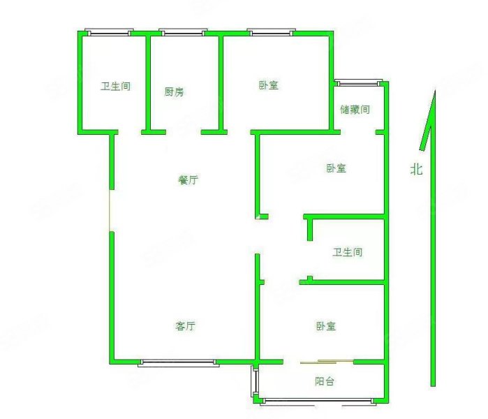 新元小区(竞秀)3室2厅2卫146.28㎡南北100万