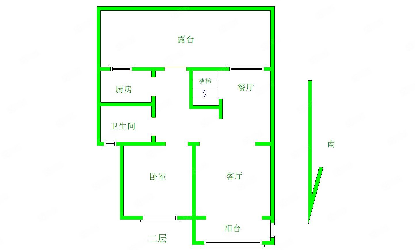 绿都春园2室2厅1卫94㎡南北45万