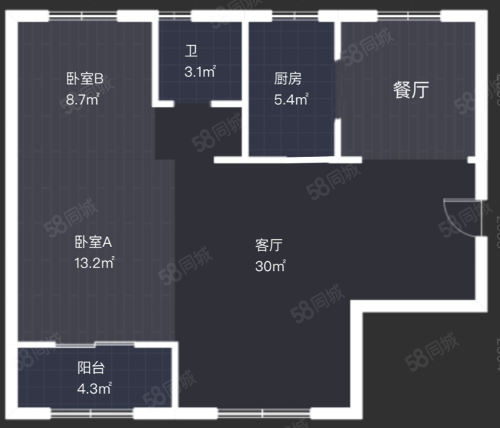 太河公寓(二期)2室2厅1卫98㎡南170万