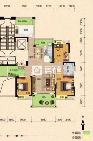 滨水翡丽城3室2厅2卫138.02㎡南北91.8万