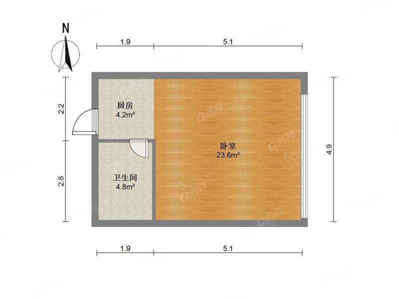 益力檀宫1室0厅1卫41.88㎡南北43万