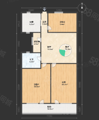 三泾南宅3室2厅1卫97.86㎡南680万