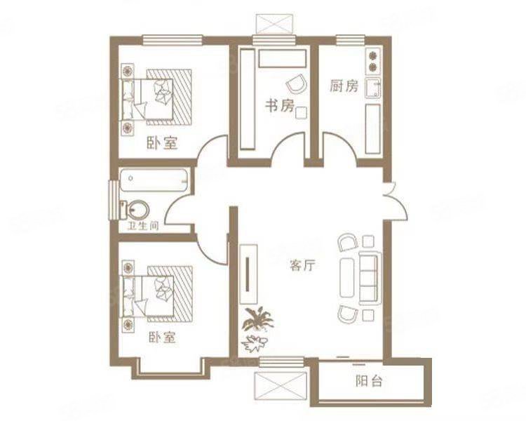 世茂假日山水3室1厅1卫115㎡南北42.8万