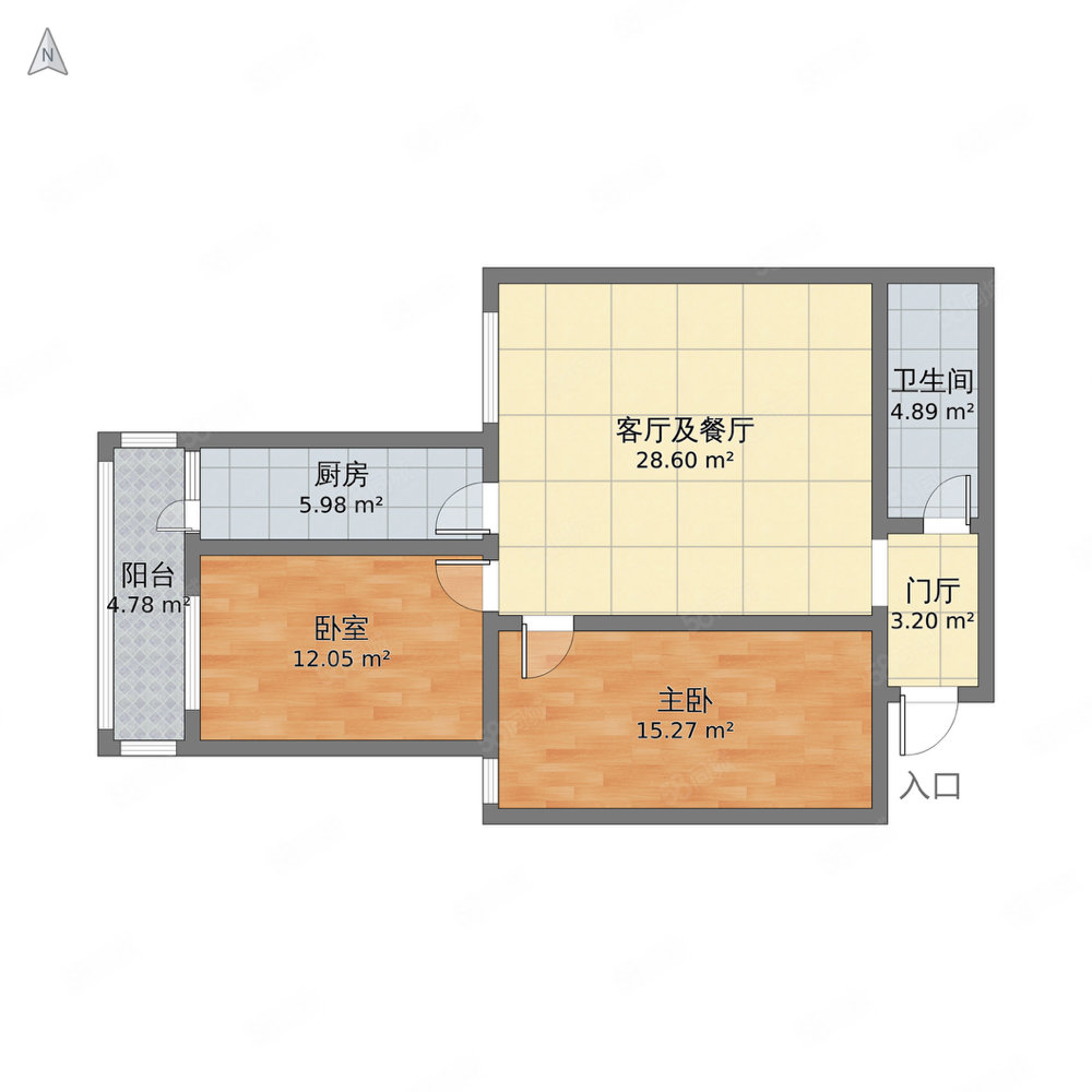 油毡厂宿舍2室1厅1卫67㎡南北12.6万