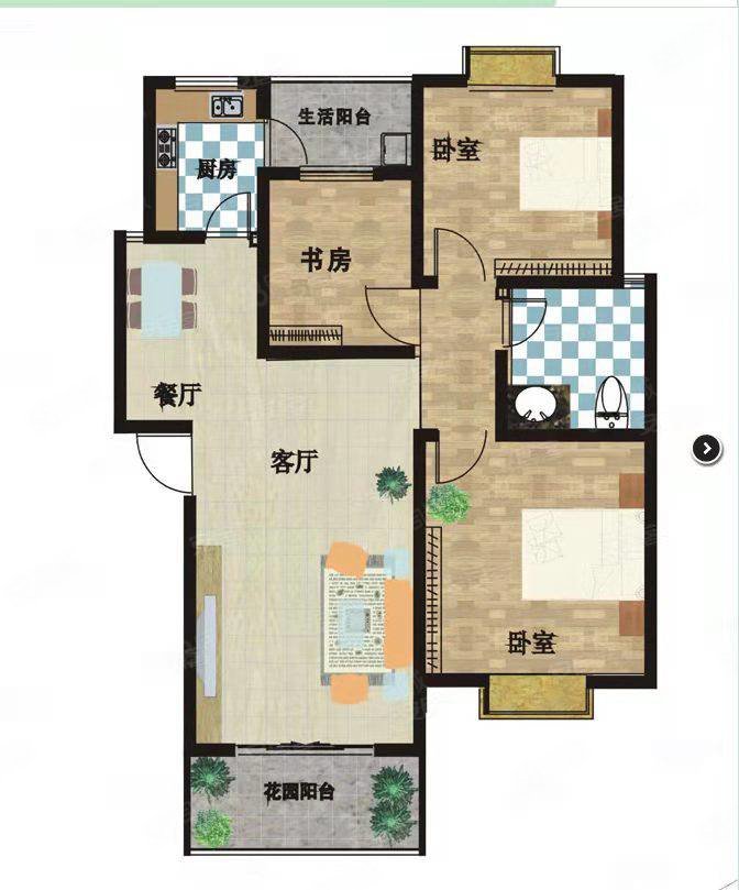 南门壹号3室2厅1卫89㎡南北48.9万