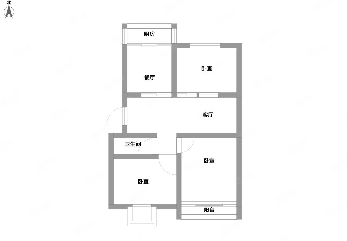 华兴小区3室2厅1卫98㎡南北62万