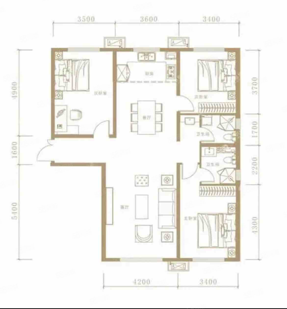 五中家属院3室2厅1卫103.96㎡东54万