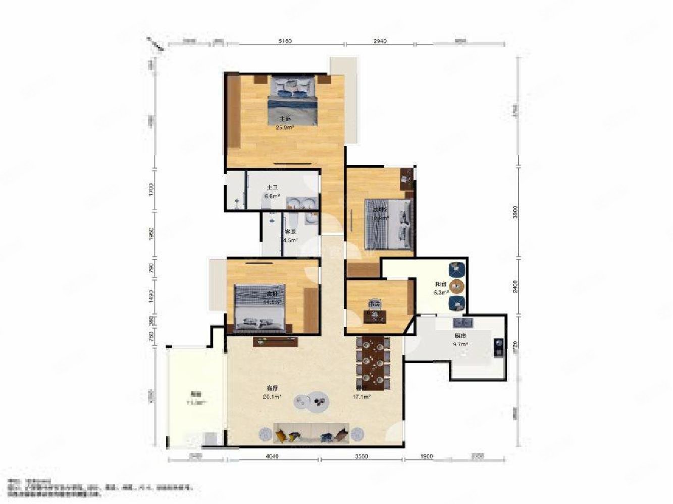 凯旋新世界广粤尊府4室2厅2卫179.79㎡南北4200万