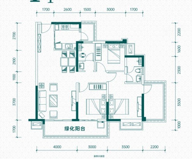 威宁青运村北区3室2厅2卫118㎡南北108万