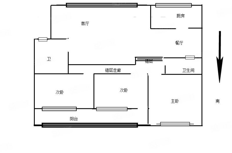 南苑花园(孟津)3室2厅2卫153㎡南北48万