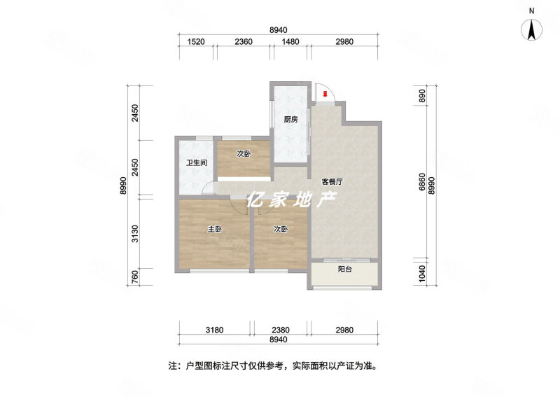 融创惠山映(西区)3室2厅1卫89.03㎡南150万