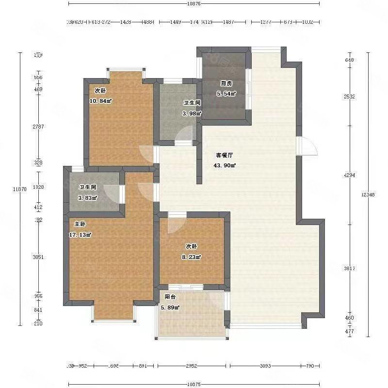 京徽名苑3室1厅1卫99㎡南北79万