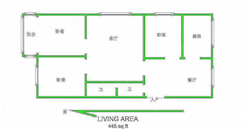 电力南苑3室2厅1卫135㎡南北96万