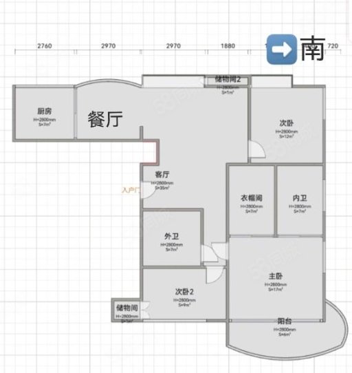 滨海花苑3室2厅2卫143.7㎡南北314万