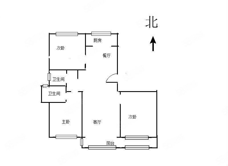 鑫海翰林苑3室2厅2卫120㎡南北65万