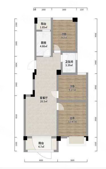 坪丰市场住宅小区3室2厅1卫83㎡南北30.8万