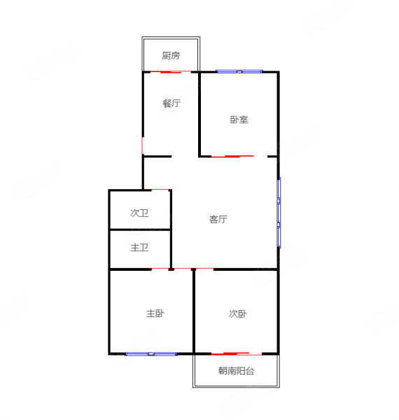 桂山公寓3室2厅2卫107.33㎡东南139.8万