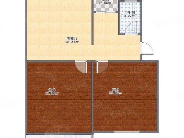 儿童公园家属院2室1厅1卫69.14㎡南北69万