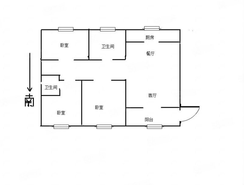 至尊名郡3室2厅2卫131㎡南北68万