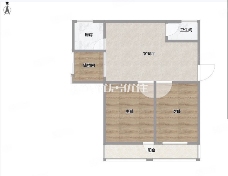 广西医疗器械厂职工宿舍3室1厅1卫56㎡南北95万