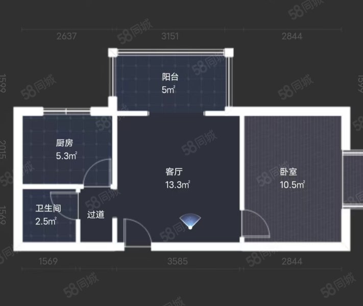 渭水茗居1室1厅1卫51.08㎡北42万