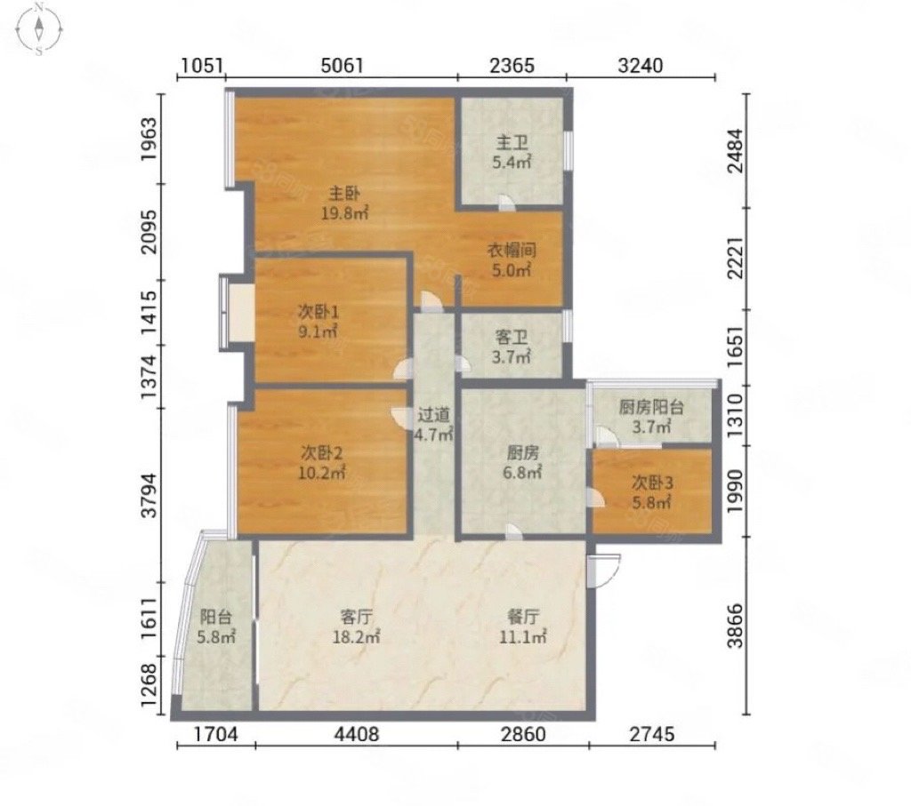 新天半山(别墅)5室2厅3卫400㎡南北2300万