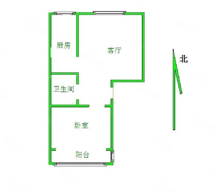 惠泽家园1室1厅1卫63.31㎡南北165万