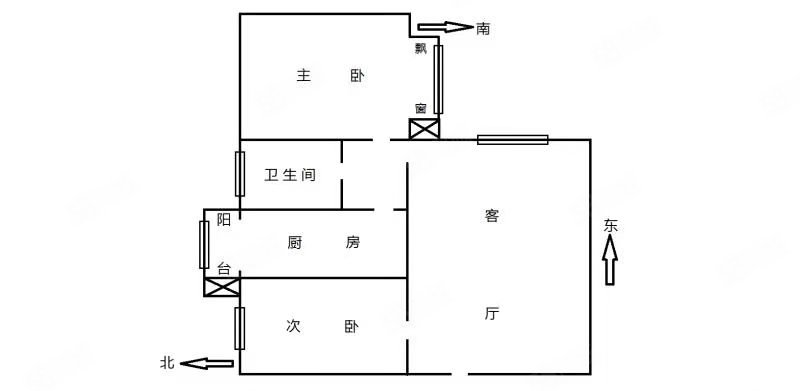 亲和美园2室1厅1卫6938㎡南北105万