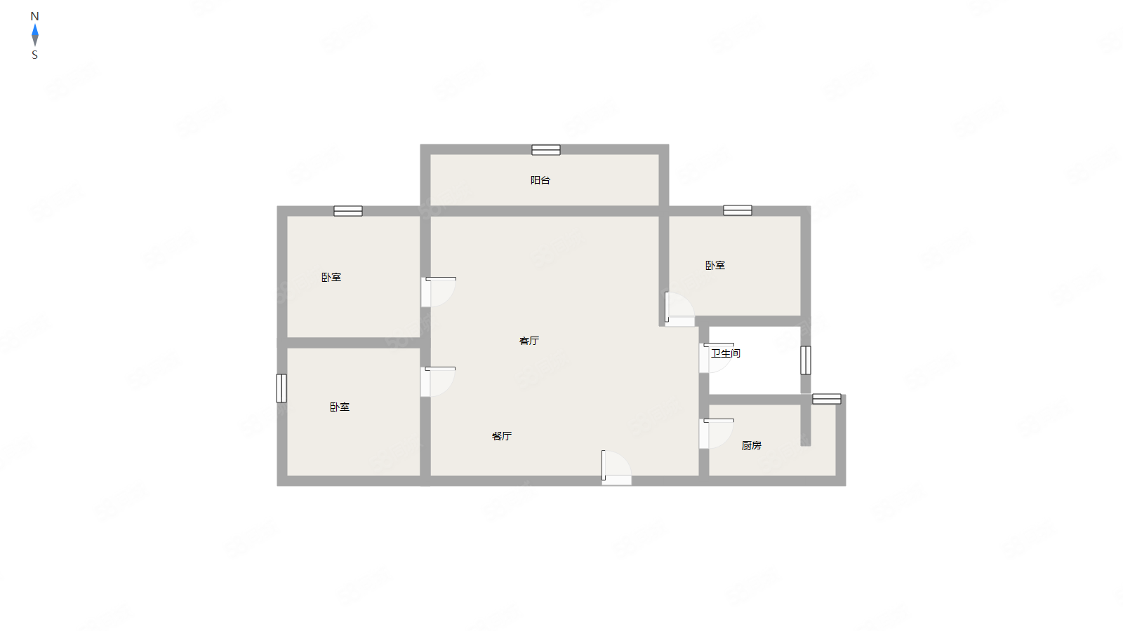 名城港湾3室2厅1卫101.51㎡南北46.8万