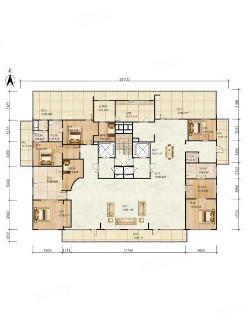 如园(北区)5室3厅4卫517.08㎡东8000万