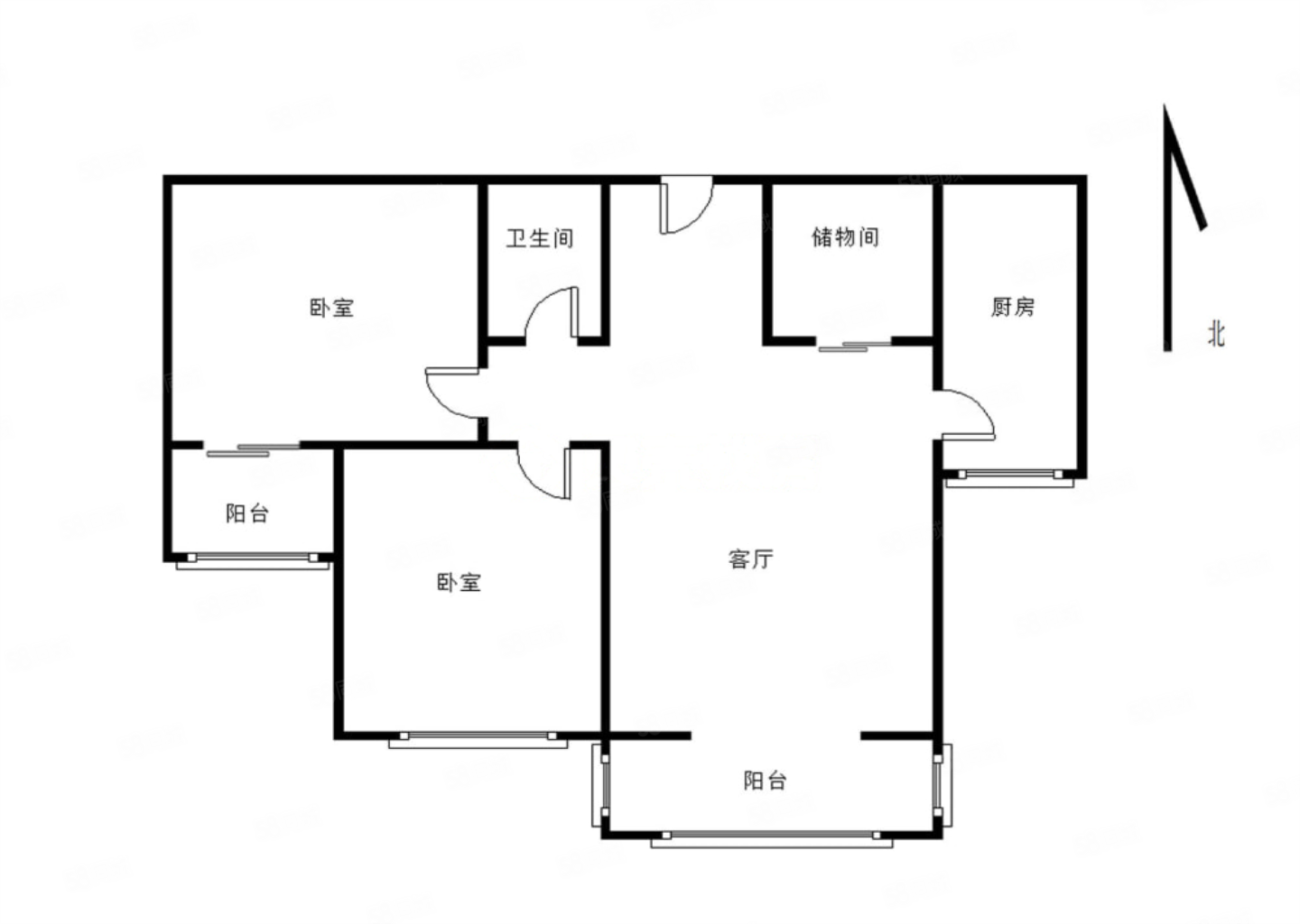 新营坊小区2室1厅1卫107㎡南84万