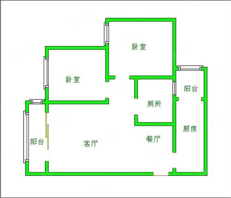 聚贤半岛花苑2室2厅1卫81.06㎡南北96万