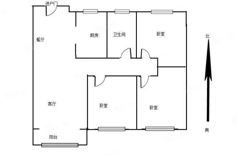 宏程国际广场3室2厅1卫112㎡南北140万