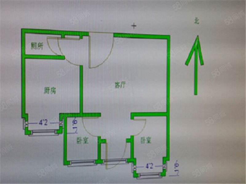 安居小区2室1厅1卫68㎡南北89万