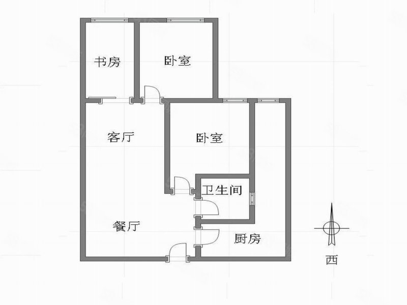 盘龙花园(二期B2区)3室2厅1卫66.48㎡南北70万