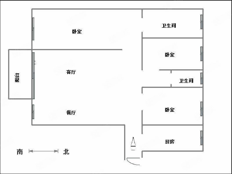 汉飞世界城3室2厅2卫122.89㎡南46万