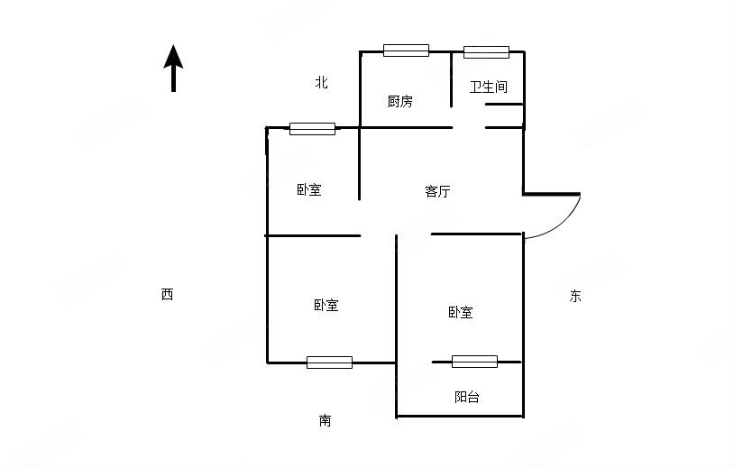 建安社区3室1厅1卫71.93㎡南北58万