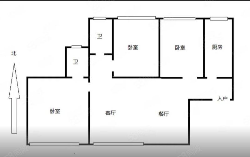 乾坤山庄3室2厅1卫106.6㎡南北73万