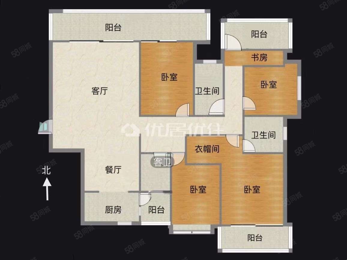 路桥锦绣熙园5室2厅2卫175.72㎡南北190万