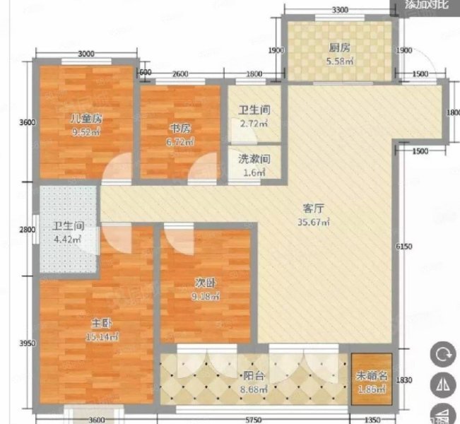 九曲花园4室2厅2卫160㎡南北70万