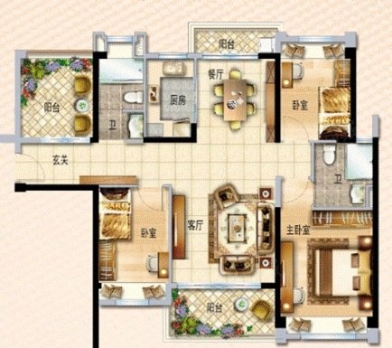 龙江碧桂园华府4室2厅2卫122.73㎡南北160万