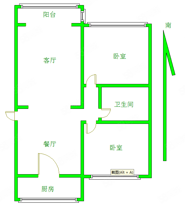 秀水苑2室2厅1卫112.13㎡南北79.9万