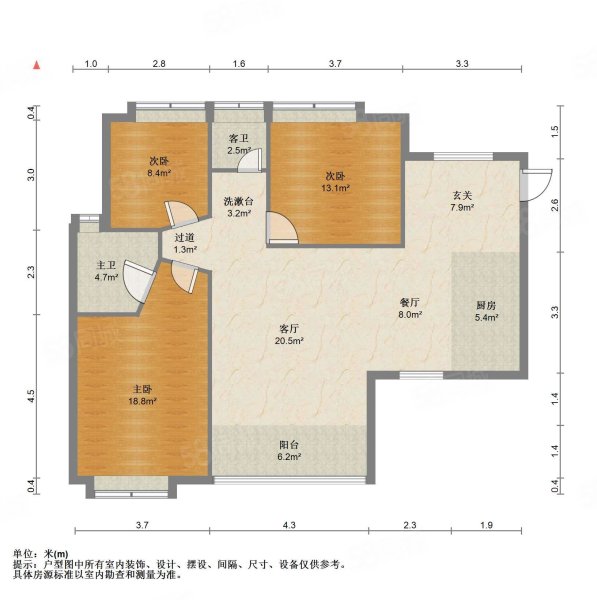 金沙角小区3室2厅2卫109.08㎡南北145万