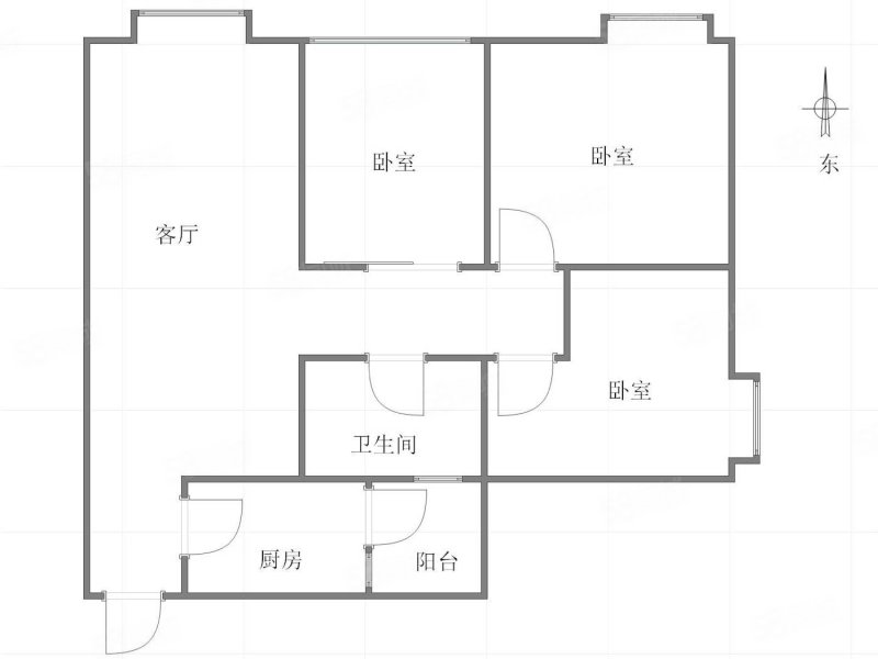 建工太阳公馆3室1厅1卫79.34㎡南北65万