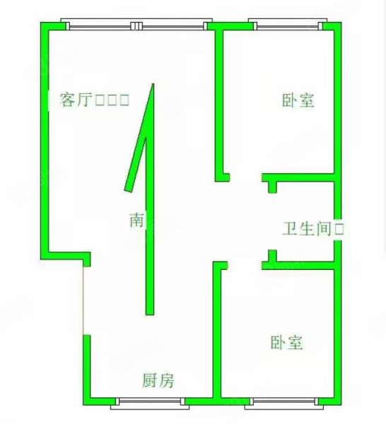 烽火B一区2室2厅1卫97㎡南北58.8万