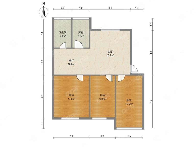 省直家园3室2厅1卫106.78㎡南139万